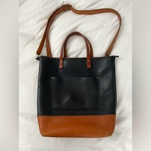Portland Leather Goods Large Crossbody Tote - Two-toned